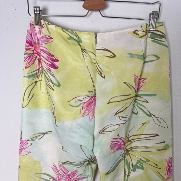 Neiman Marcus Floral Dress Pants Green - Picture 6 of 7